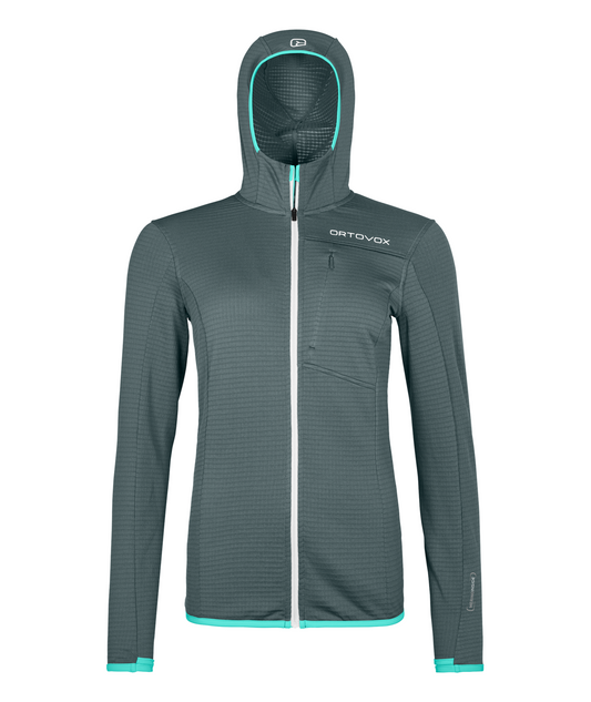 FLEECE LIGHT GRID HOODED JACKET W
