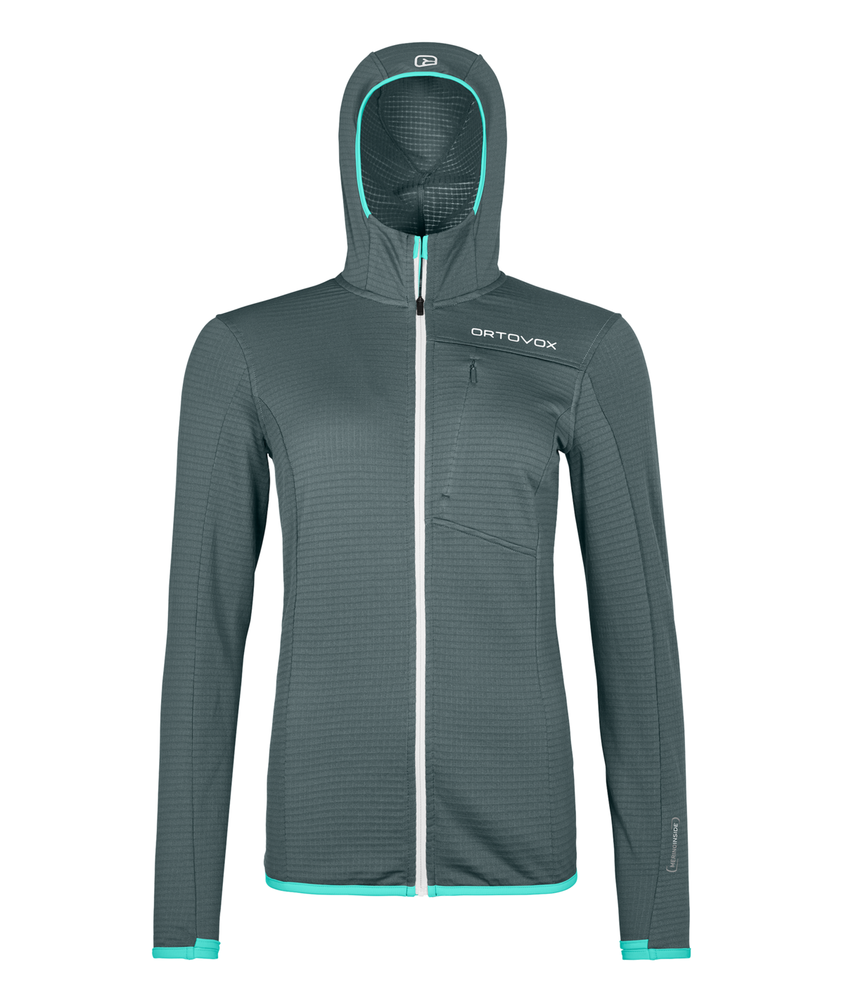 FLEECE LIGHT GRID HOODED JACKET W