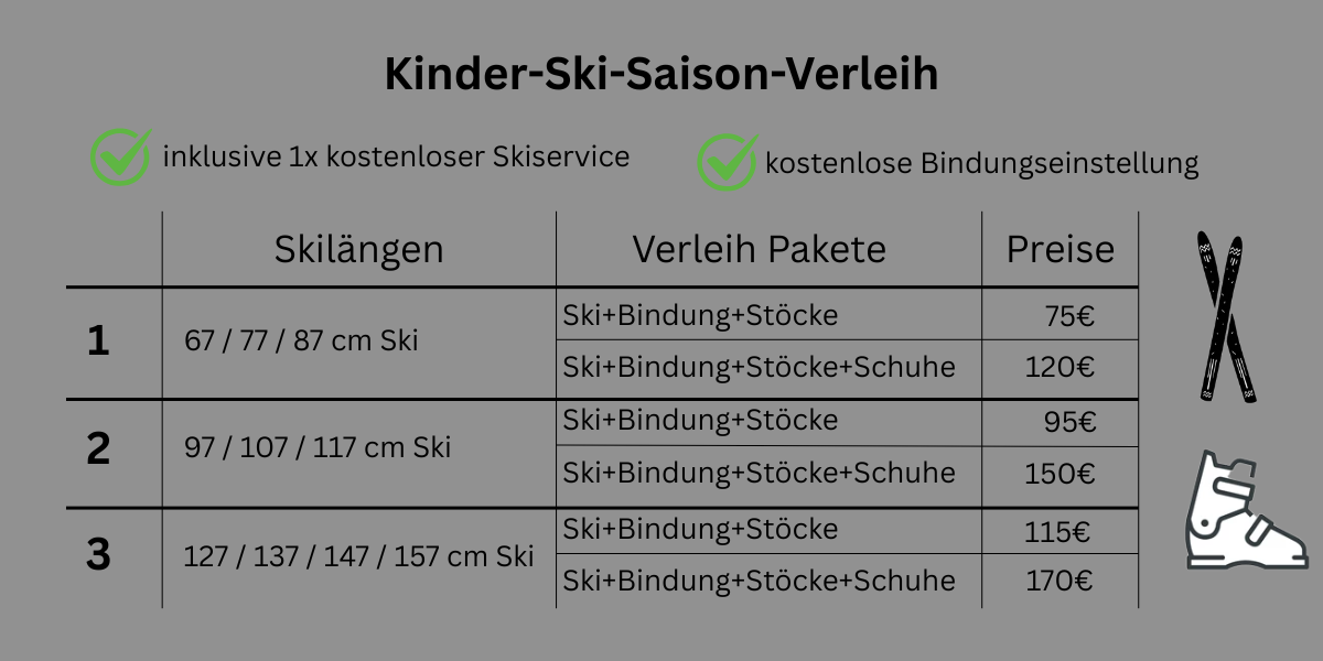 Kinder-Ski-Saison-Verleih