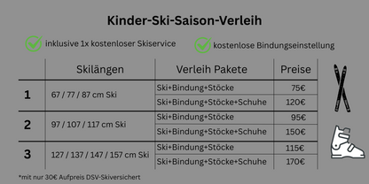 Kinder-Ski-Saison-Verleih ab