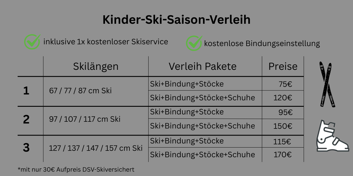 Kinder-Ski-Saison-Verleih