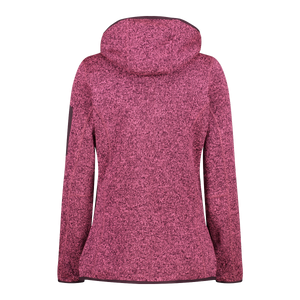 KNITTED MELANGE HOODY FLEECE WOMAN JACKET
